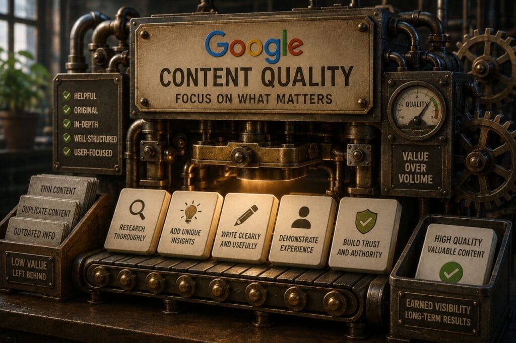 An industrial machine sorting through content cards